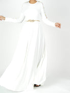 embroidery detail sleeve modest dress Kabayare