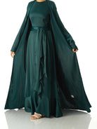 Emerald Princess Jasmine satin kimono two-piece set Kabayare
