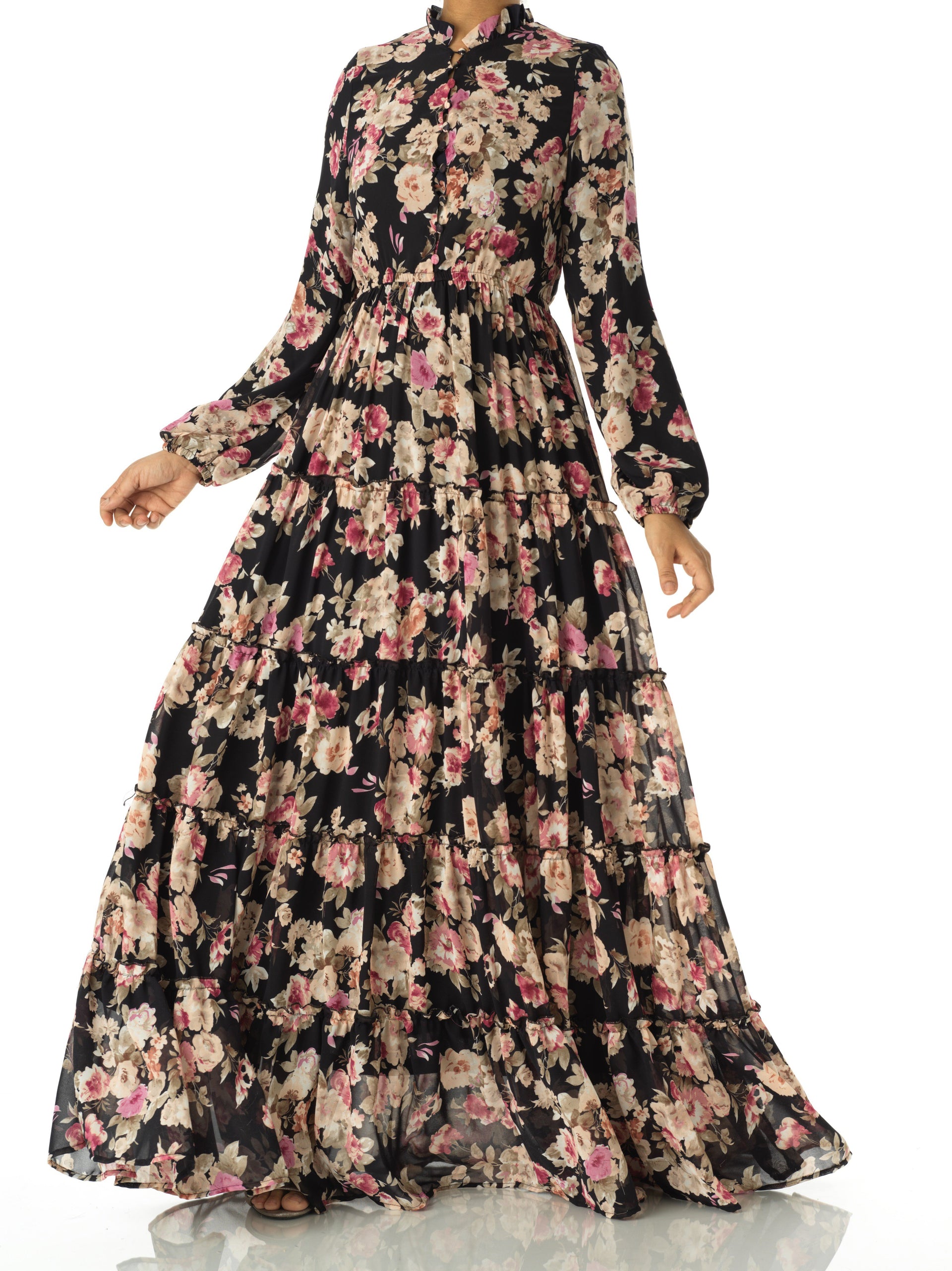 everlasting bliss navy blue floral print maxi dress Lulus Blue Everlasting Bliss Floral Print V-Neck Sleeveless Slit Maxi Dress Sz M