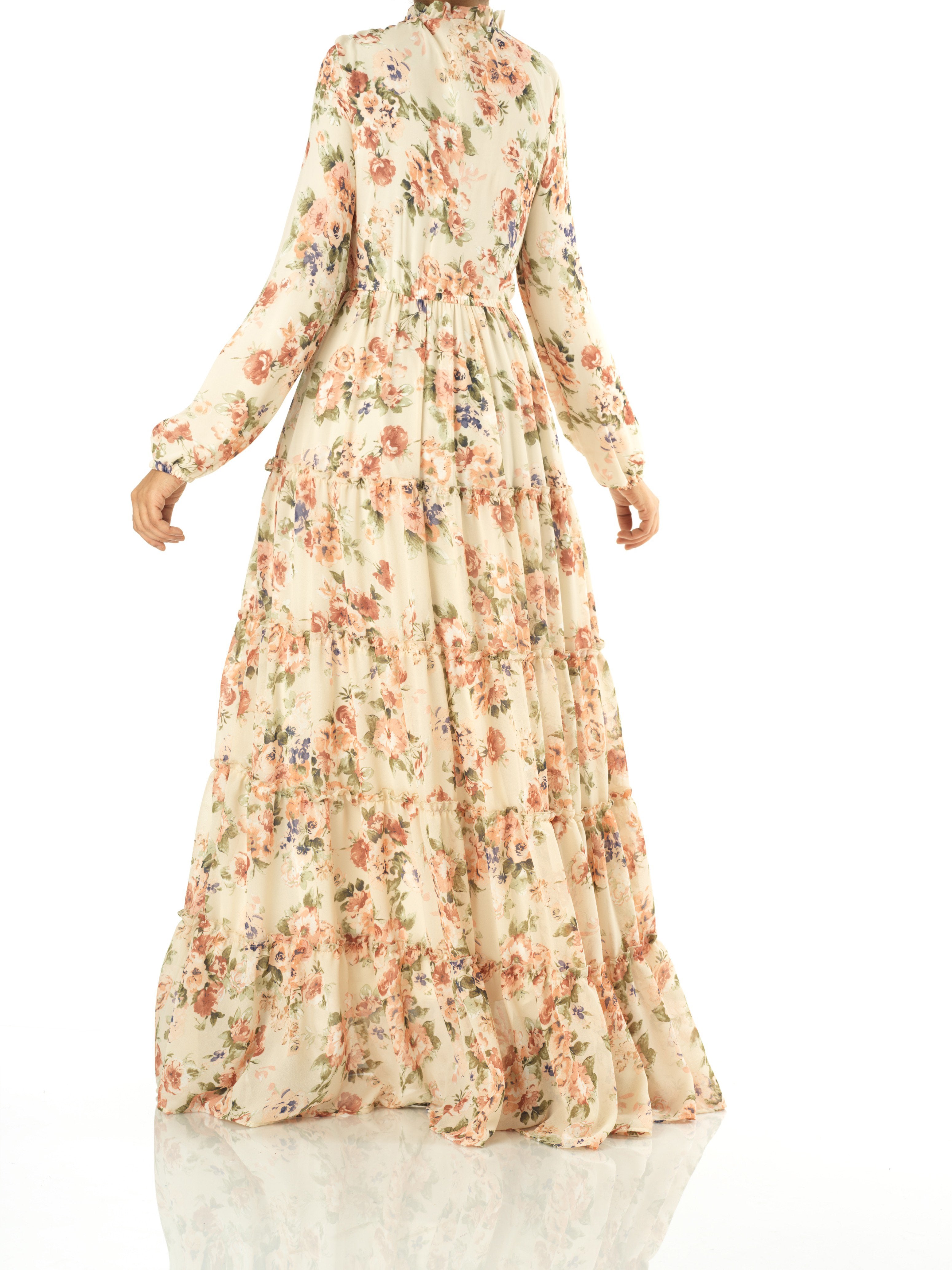 Everlasting Bliss Floral Print Modest maxi dress Kabayare