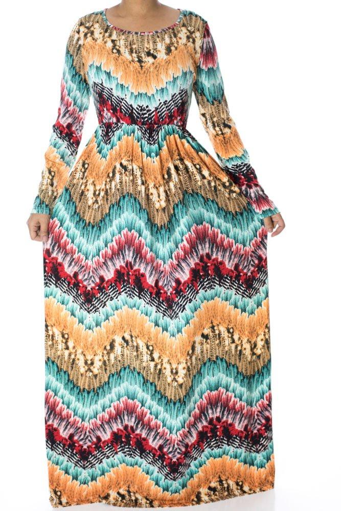 Faded Peacock maxi dress Kabayare