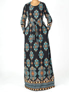 Fleur-de-lis print maxi dress Kabayare