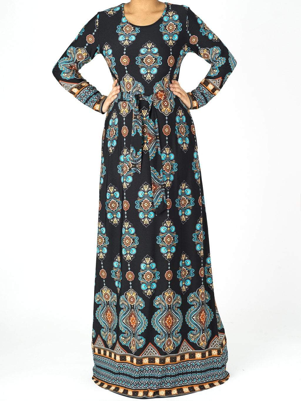 Fleur-de-lis print maxi dress Kabayare