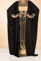 floral and Dots Butterfly Jersey Abaya Kabayare