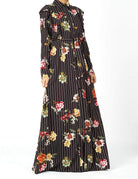 Floral and stripes button maxi dress Kabayare