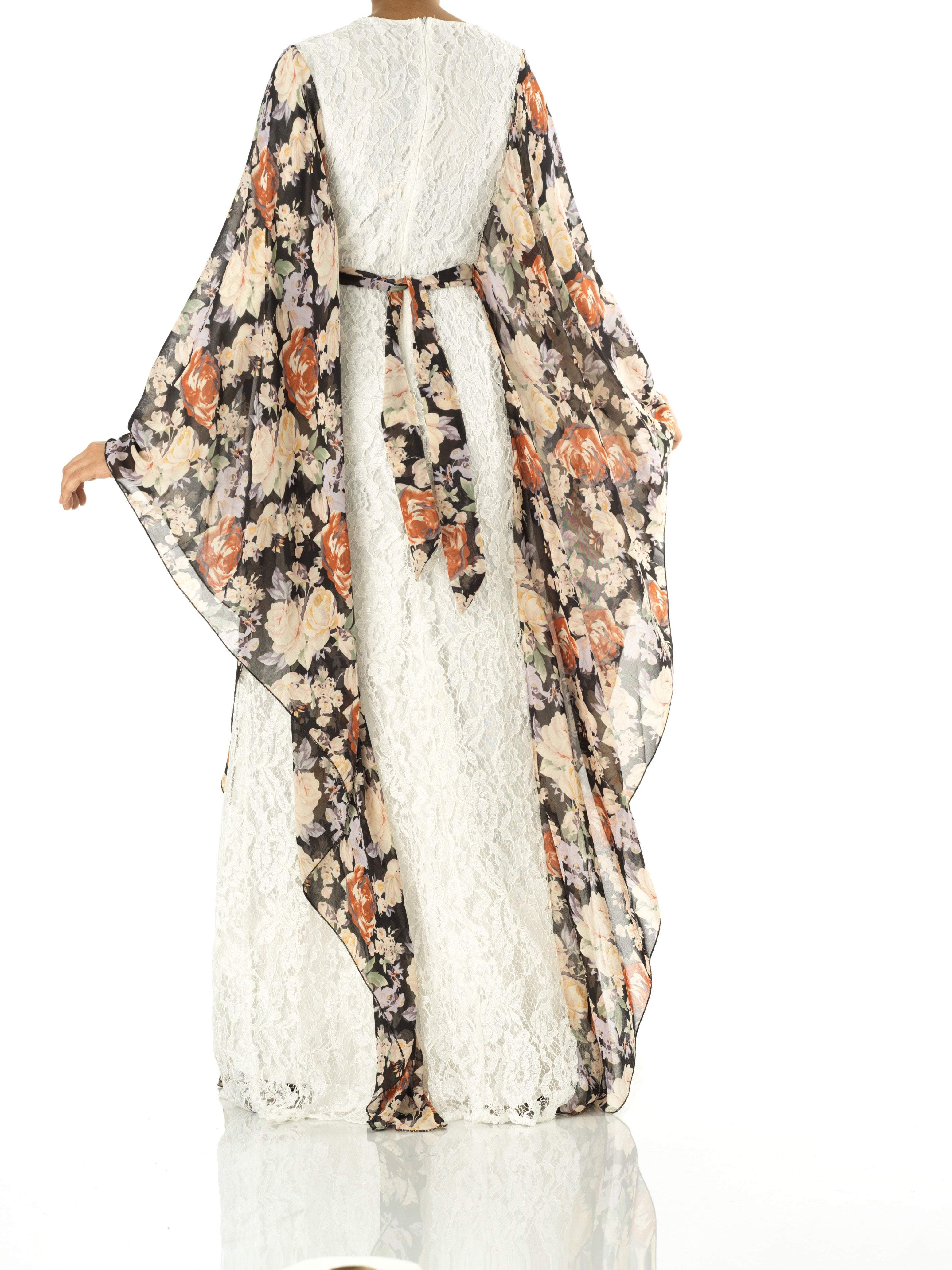 Floral butterfly Chiffon abaya Kabayare