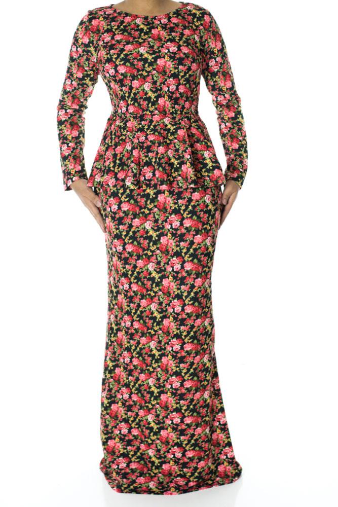 Floral Peplum maxi dress Kabayare