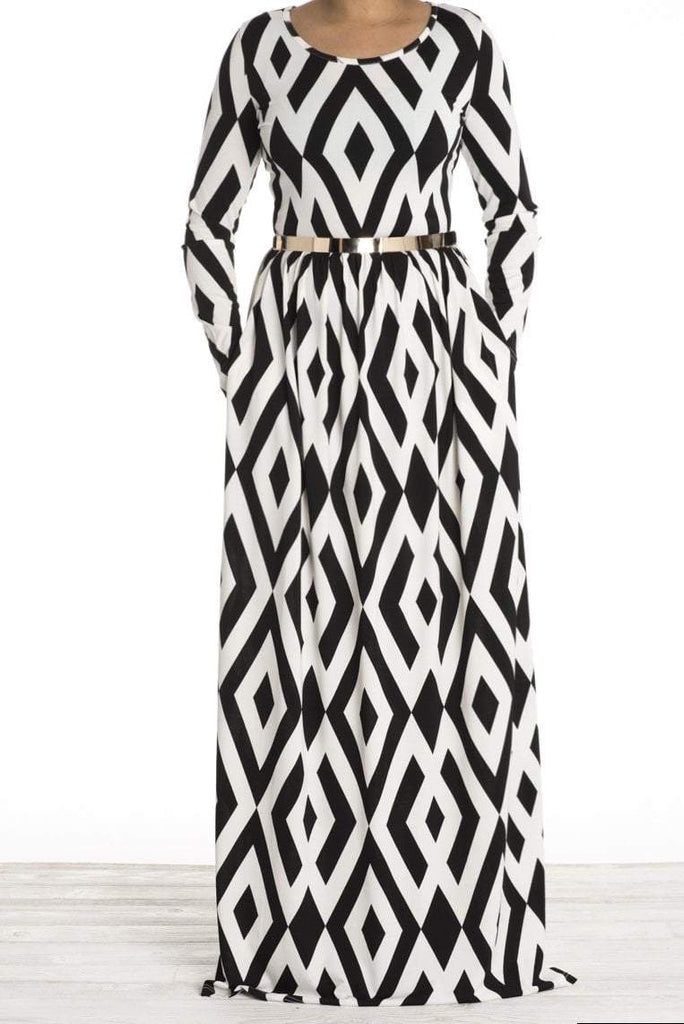 geometric maxi dress Kabayare