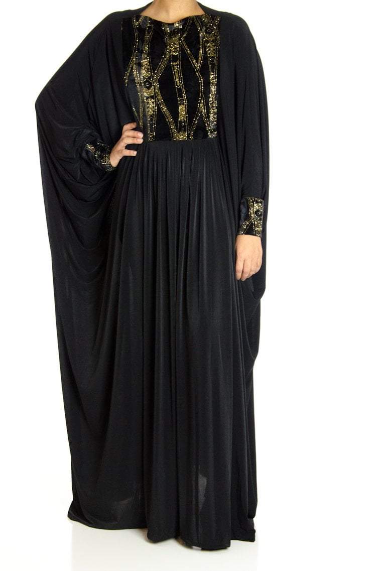 Glidder Maze Butterfly Jersey Abaya Kabayare