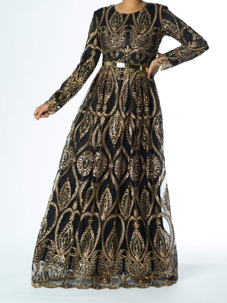 Golden Caterina Modest Gown Kabayare