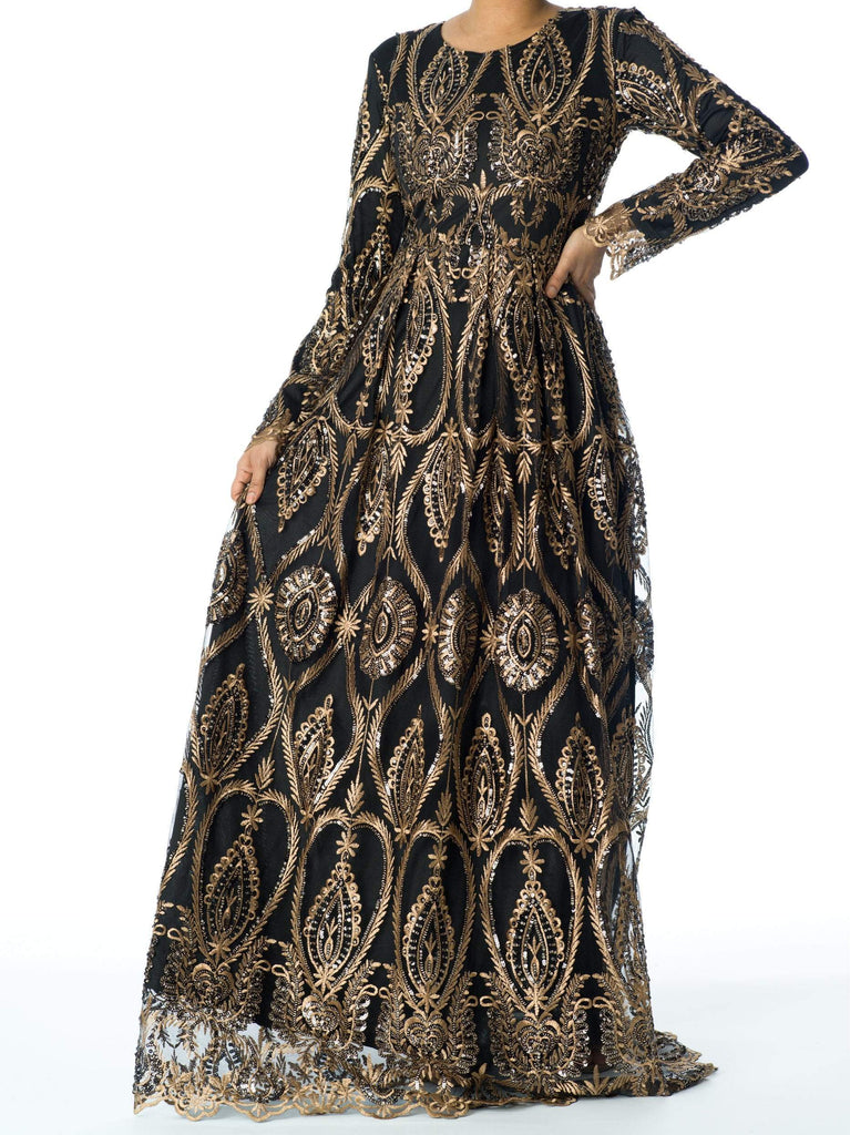 Golden Caterina Modest Gown Kabayare