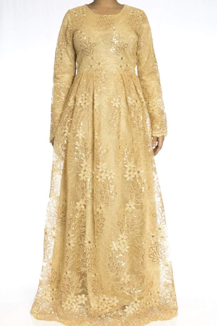 Golden embroidered Princess Gown Kabayare