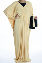 golden Paige Butterfly Jersey Abaya Kabayare