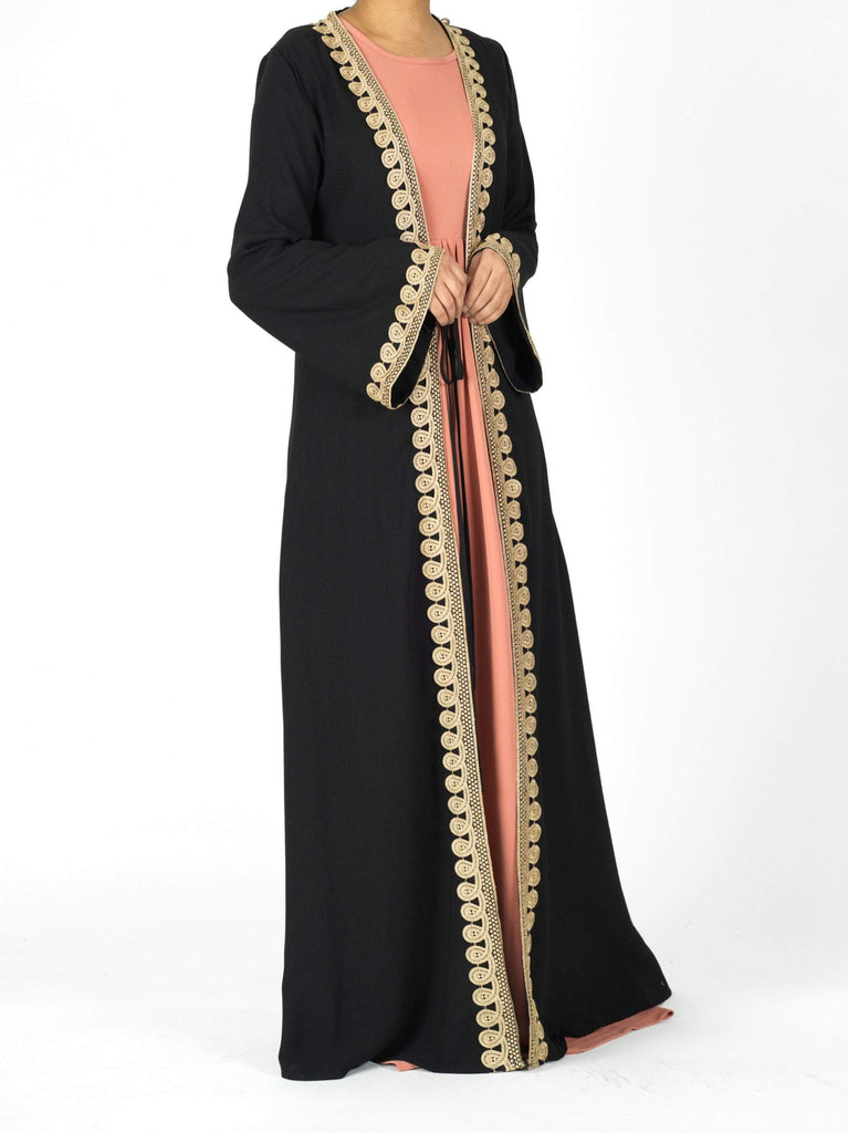 Gorgeous golden detail abaya Kabayare
