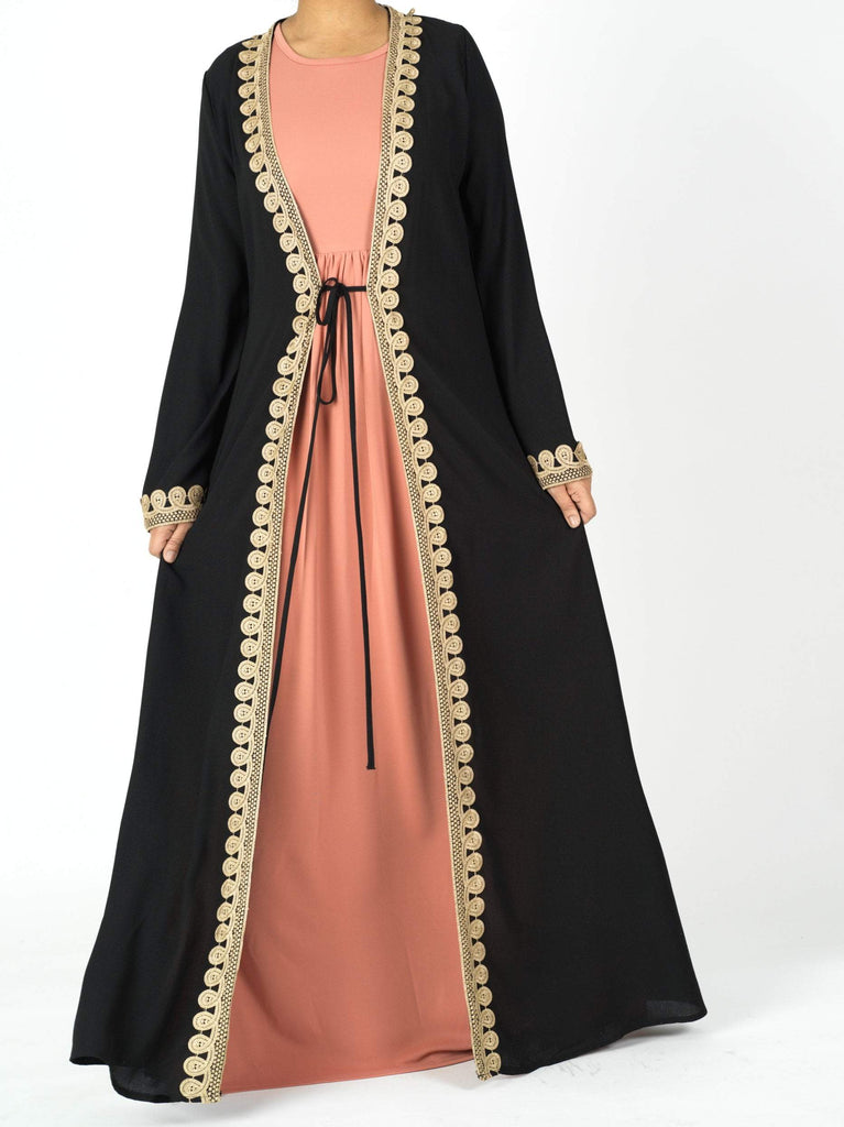 Gorgeous golden detail abaya Kabayare