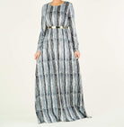 Gray Abstract Maxi Print Dress Kabayare