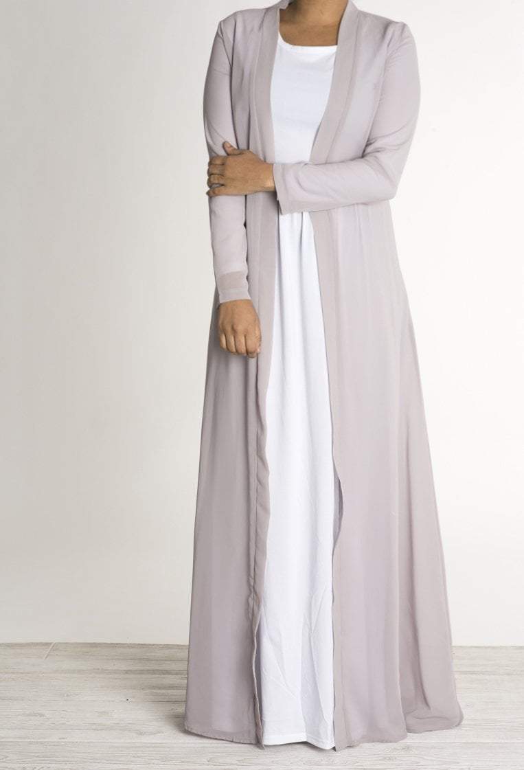 Gray Basic Maxi Cardigan Kabayare