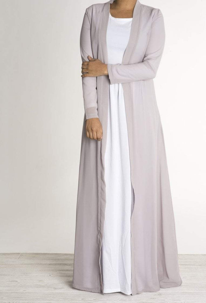 Gray Basic Maxi Cardigan Kabayare