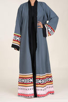Gray colorful Kimono Abaya Kabayare