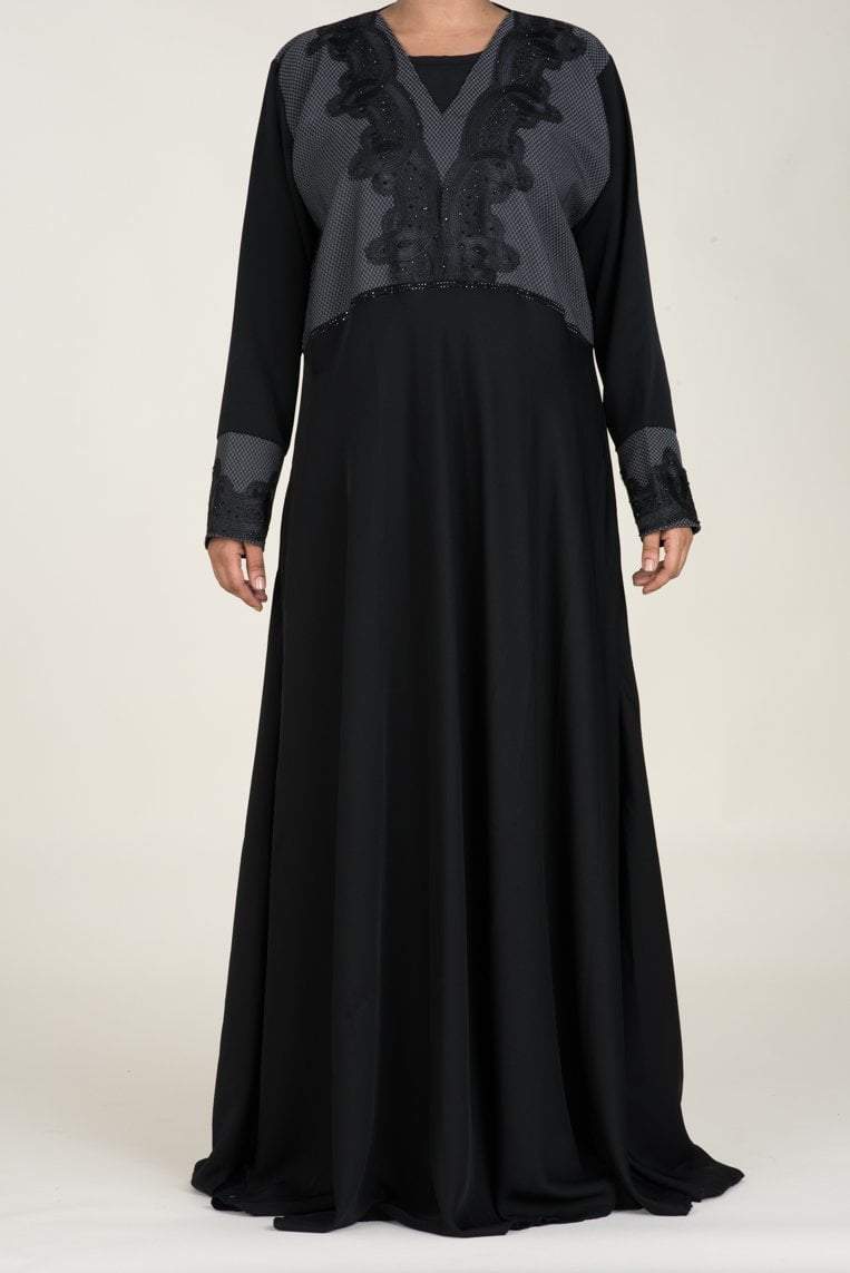 Gray detailed Nida Abaya Kabayare