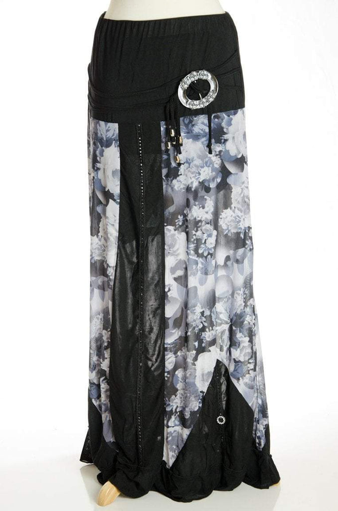 Gray floral lace Skirt Kabayare