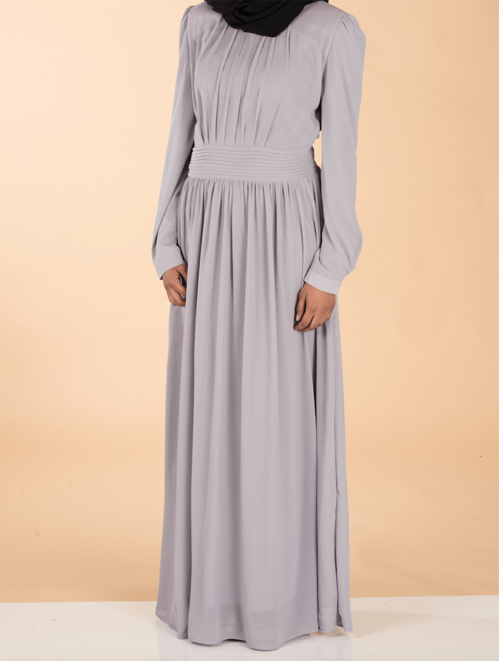 Gray georgette chiffon dress Kabayare