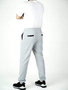 GRAY LEATHER DETAIL JOGGERS Kabayare