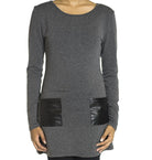 Gray Leather Pockets top Kabayare