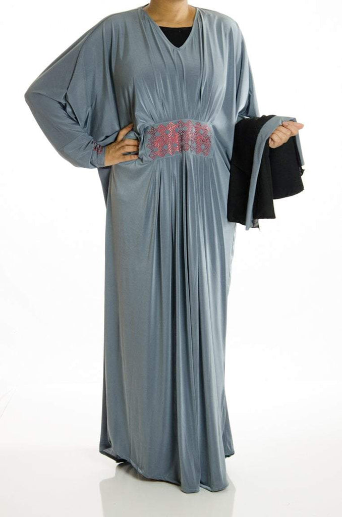 Gray-mania Butterfly Jersey Abaya Kabayare