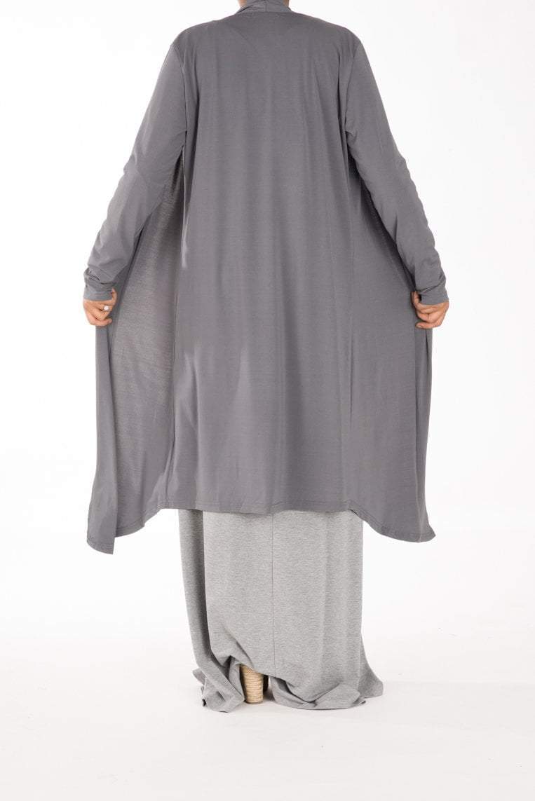 Gray Maxi Cardigan Kabayare