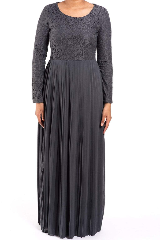 Gray Naveera Pleated Maxi Dress Kabayare