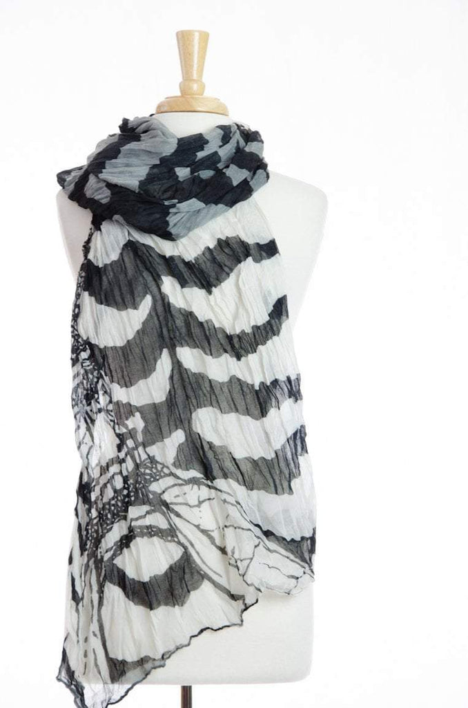Gray Paris Love Crinkle Scarf Kabayare