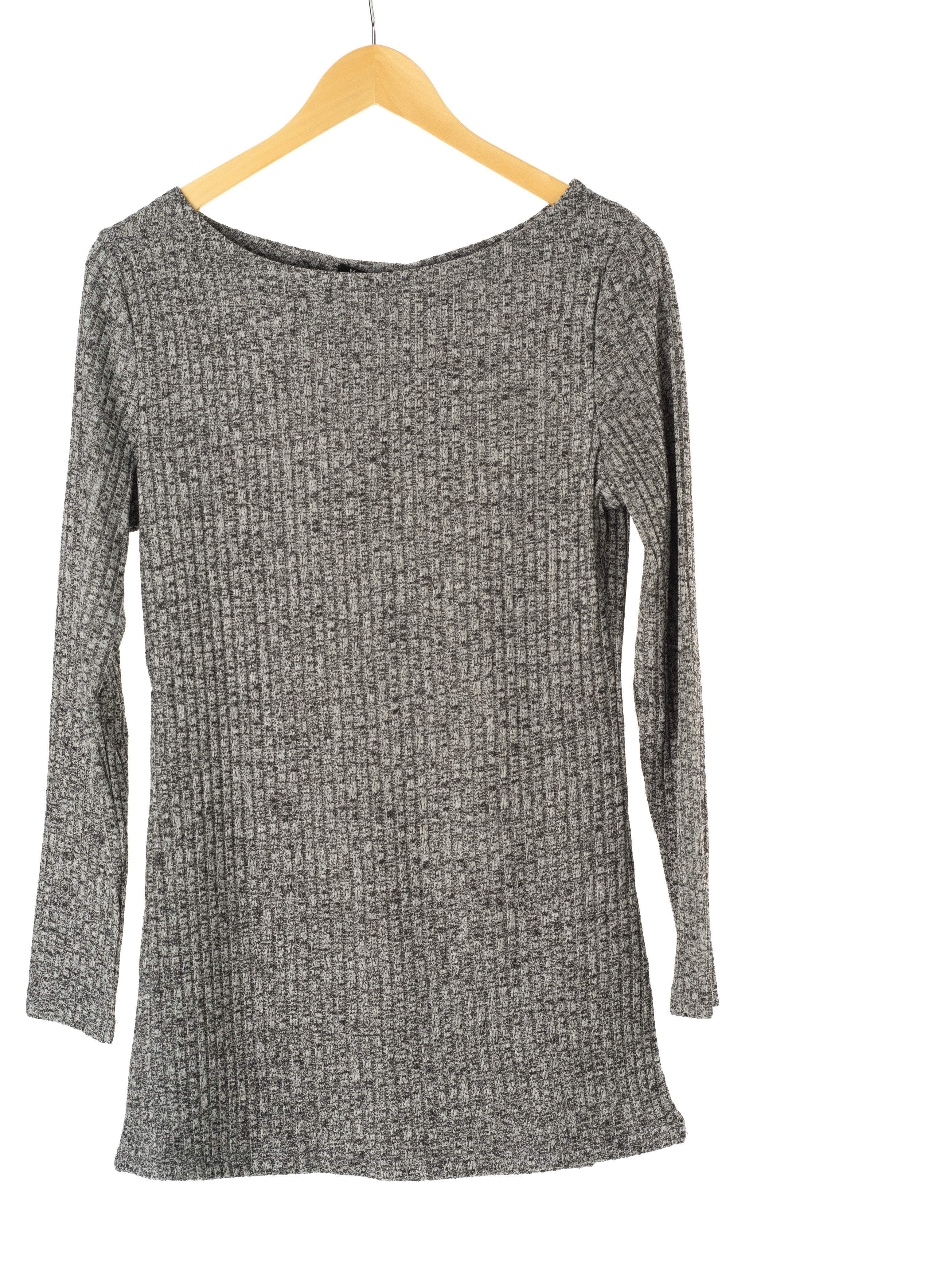 Gray Ribbed Sweater Shirt Kabayare