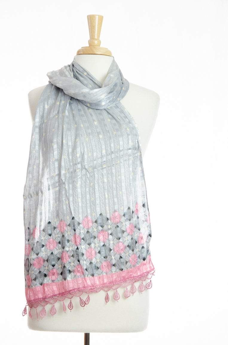 Gray Satin Scarf Kabayare