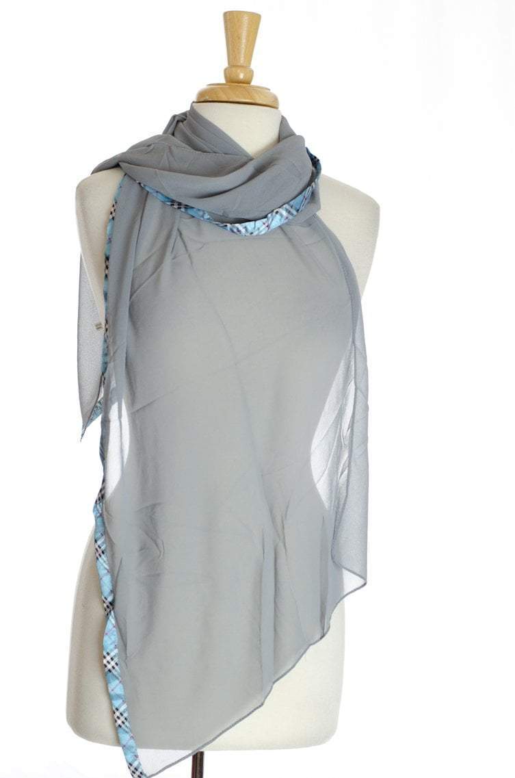 Gray Soft Chiffon Hijab Kabayare