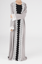 Gray sophisticated lace Kimono Kabayare