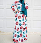 Gray Summer Blossom Dress Kabayare
