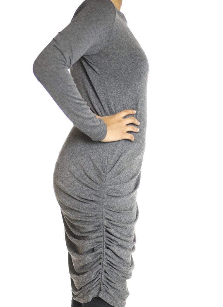 Gray TWIST DRAPE TOP Kabayare