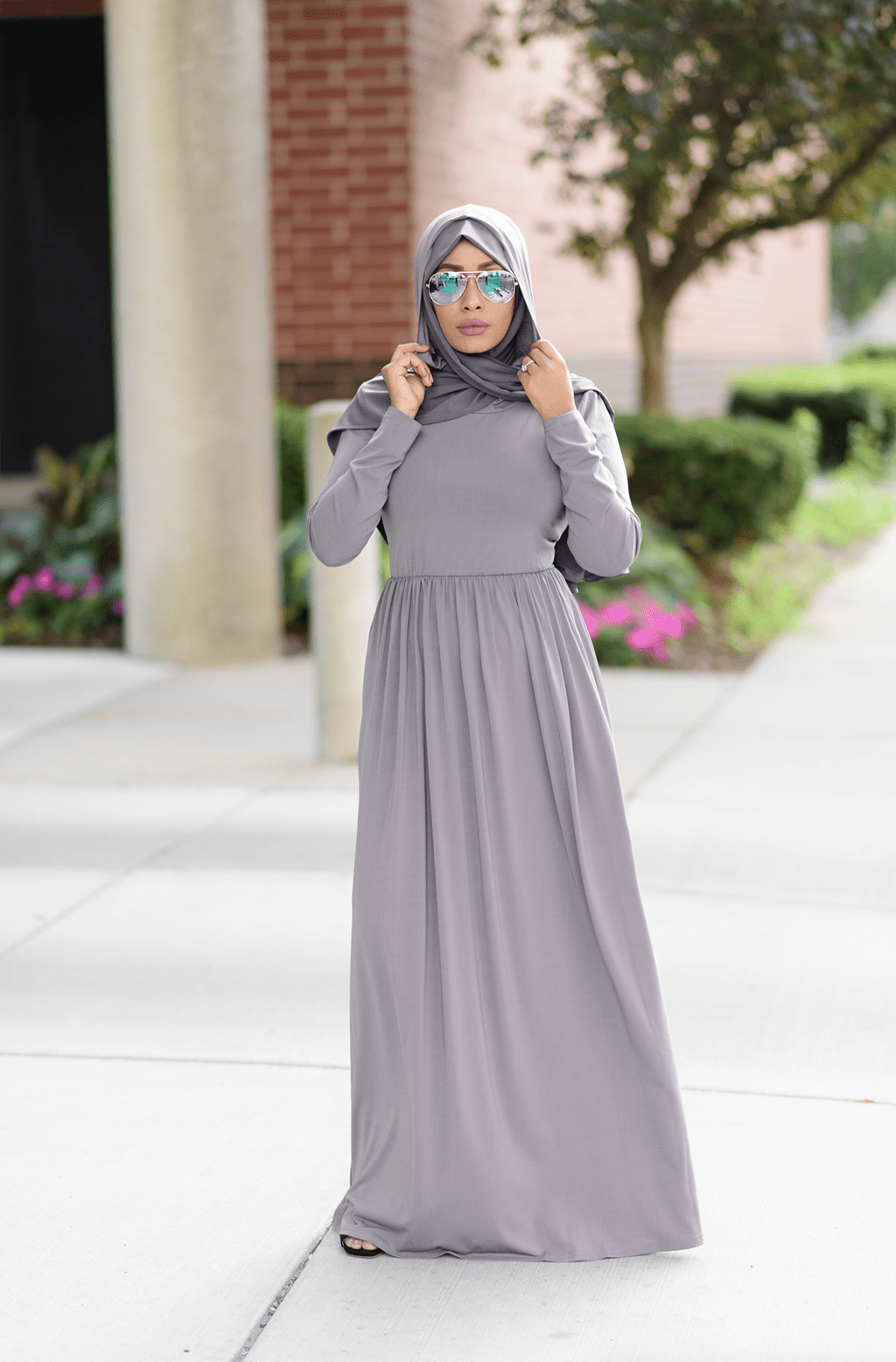 Gray Urban Hooded Maxi Dress Kabayare