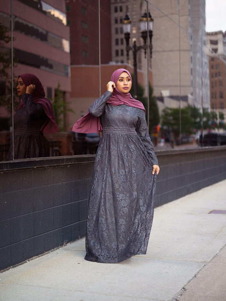 Gray Wanderlust Lace maxi dress Kabayare