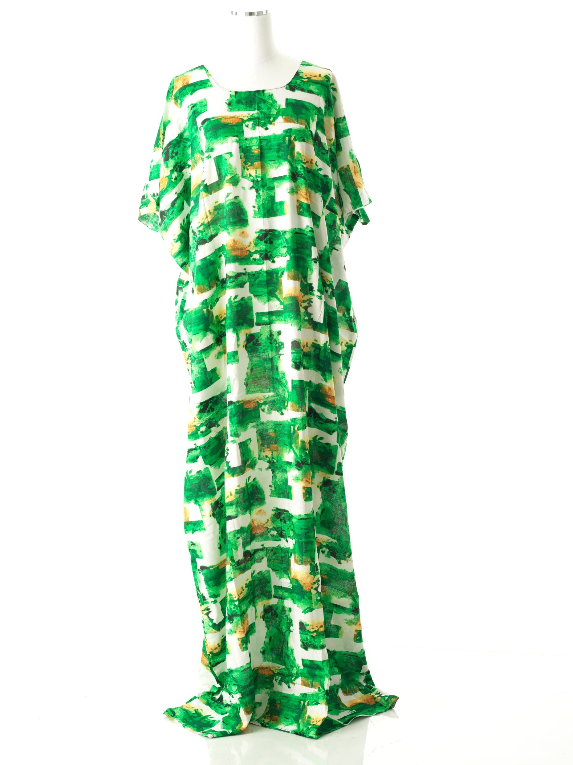 Green Abstract art bati dress Kabayare
