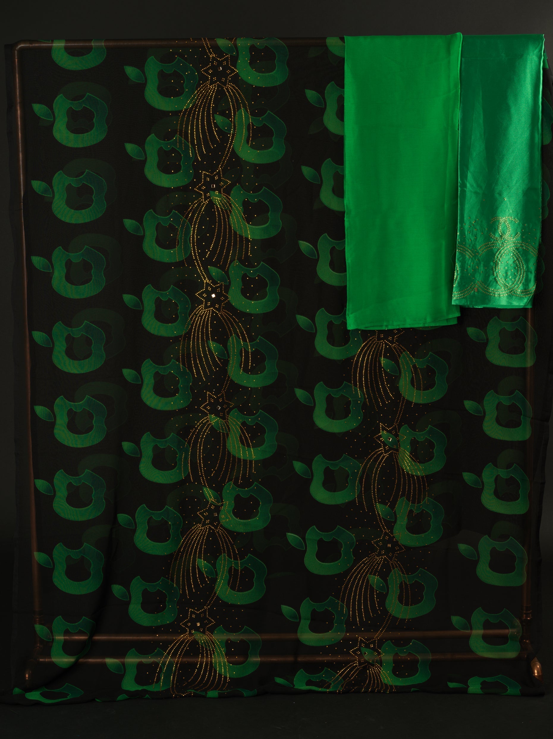 green apple print Chiffon Dirac KF