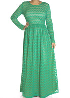 Green Chevron Lace dress Kabayare
