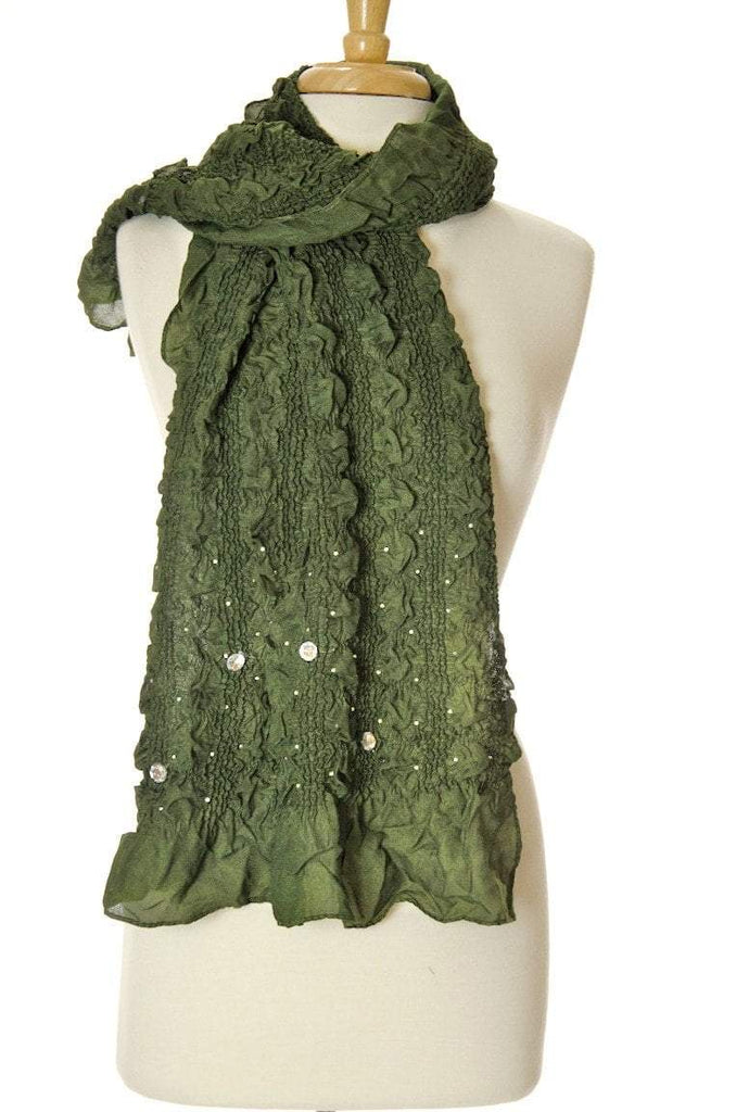 Green Diamond Ruffle Scarf Kabayare