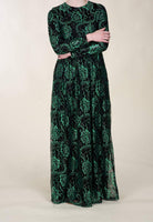 Green Floral Lace Dress Kabayare