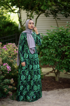 Green Floral Lace Dress Kabayare