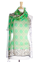 Green Moroccan Print Scarf Kabayare