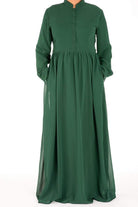 Green Noble Button Maxi Dress Kabayare