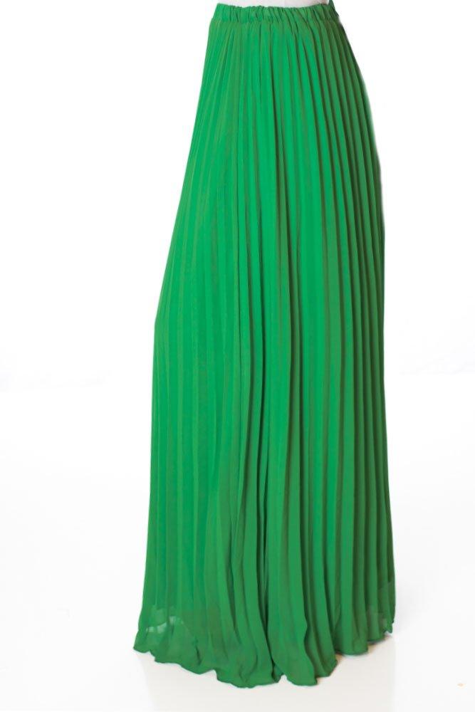 Green pleated Maxi Skirt Kabayare