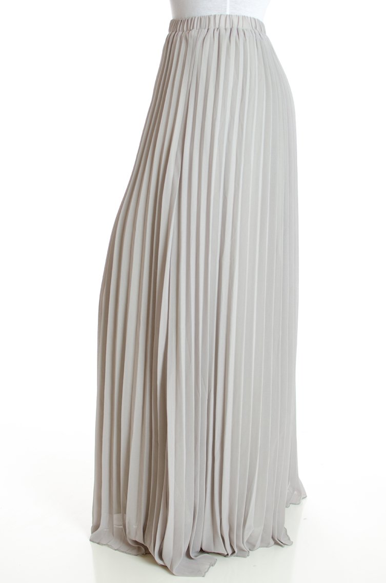 Grey pleated Maxi Skirt Kabayare